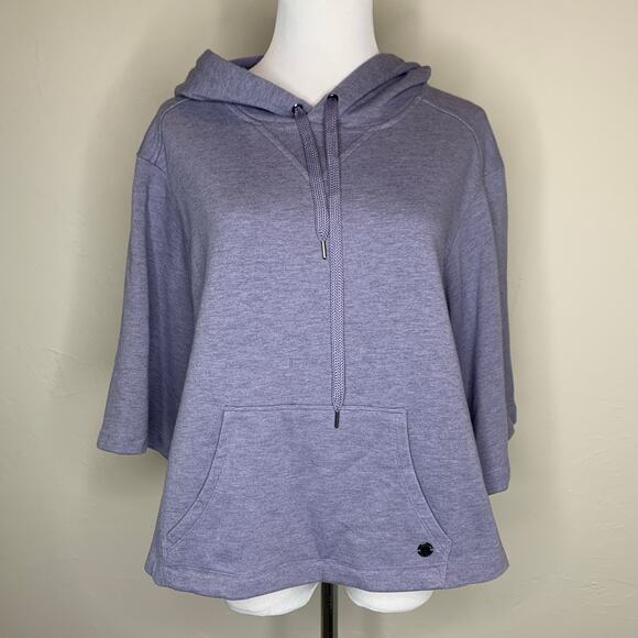 Ideology Grey Short Sleeve Oversized Hoodie Sz Small - Picture 1 of 13